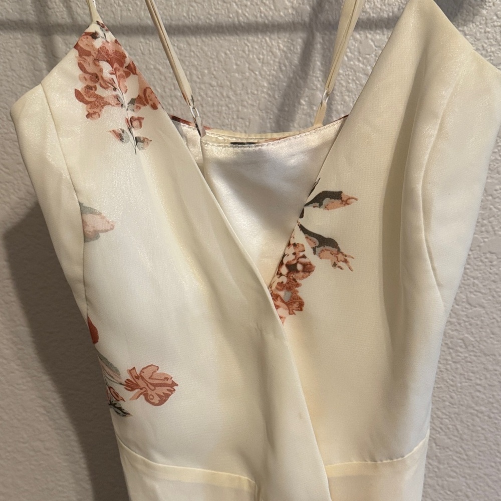 Lulu's Cream Floral Maxi Dress